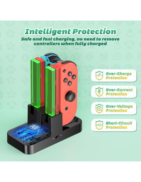 Cargador Rápido FastSnail para Joy-Con y Controlador Pro Switch