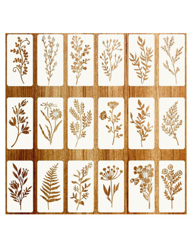 Plantillas Reutilizables para Pintar Flores Jeffdad - 9 Piezas