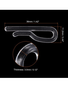 100 Clips de Cocodrilo de Plástico Transparente uxcell 36x11.2mm 2