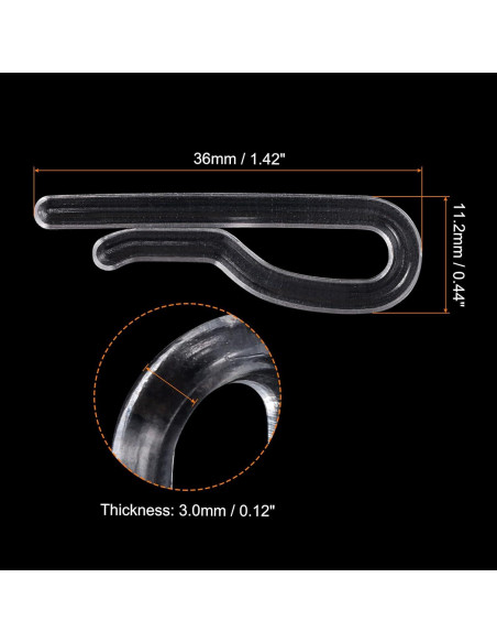 100 Clips de Cocodrilo de Plástico Transparente uxcell 36x11.2mm