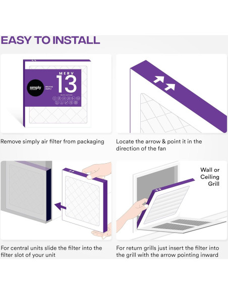 Filtro de Aire Simply MERV 13 10x10x1 Paquete de 12 Filtro de Aire Simply MERV 13 10x10x1 Paquete de 12