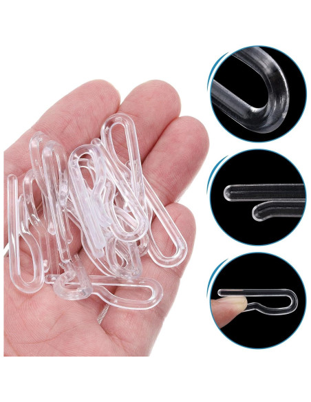 100 Clips de Cocodrilo de Plástico Transparente uxcell 36x11.2mm