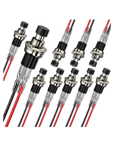 Interruptor de Botón Momentáneo DIYhz NC 10pcs 250V 1A