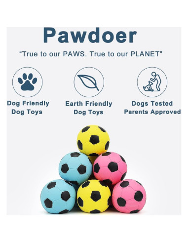 Pelotas Squeaky para Perros Pawdoer - 3 Unidades 6.6 cm