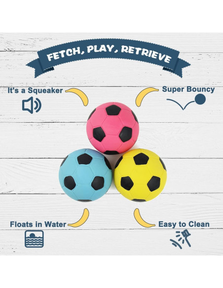 Pelotas Squeaky para Perros Pawdoer - 3 Unidades 6.6 cm