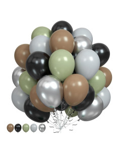 Globos de Fiesta Sowide 50 Piezas 30 cm Negros Verdes Grises