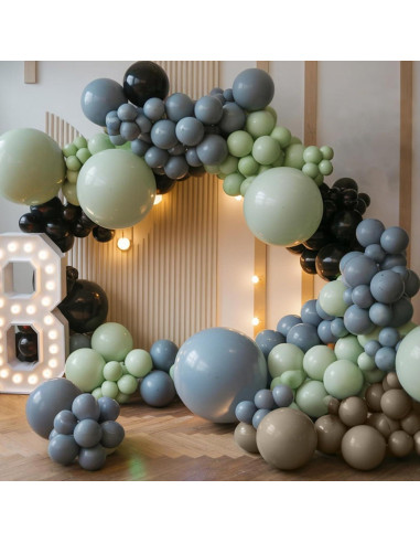 Globos de Fiesta Sowide 50 Piezas 30 cm Negros Verdes Grises