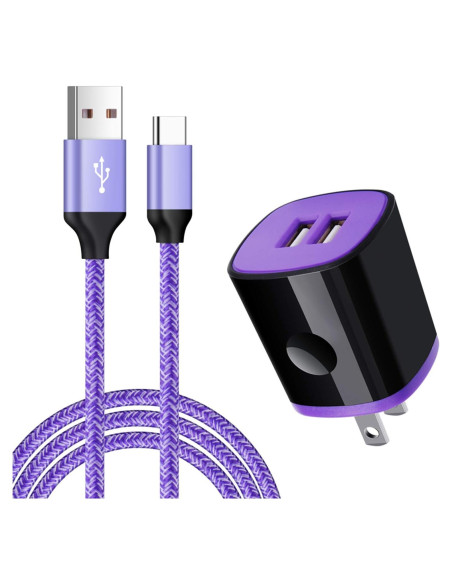 Cargador de Pared USB Doble Sidpro con Cable Tipo C 1.83m
