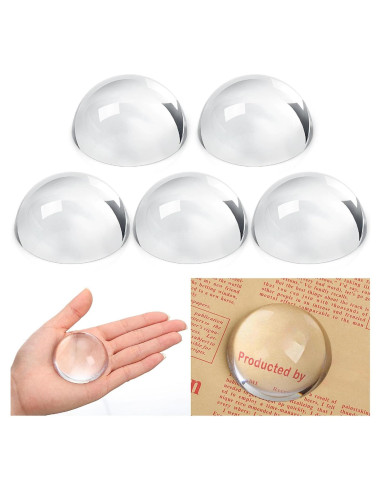 Set de 6 Sujetapapeles de Cristal Lupa Briwooody 5 cm