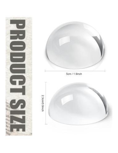 Set de 6 Sujetapapeles de Cristal Lupa Briwooody 5 cm