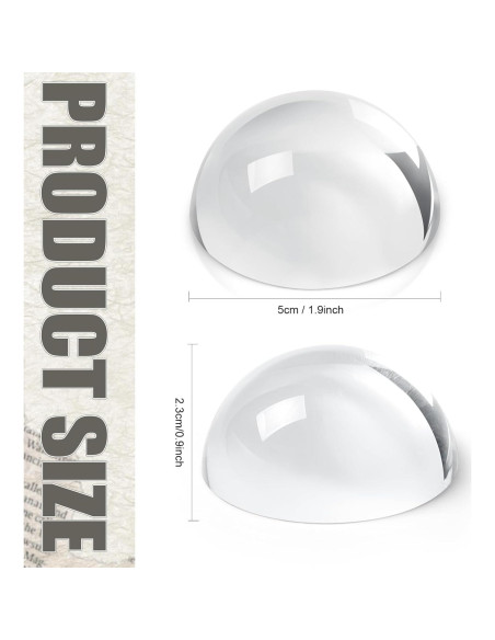Set de 6 Sujetapapeles de Cristal Lupa Briwooody 5 cm