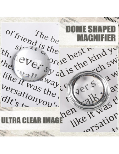 Set de 6 Sujetapapeles de Cristal Lupa Briwooody 5 cm