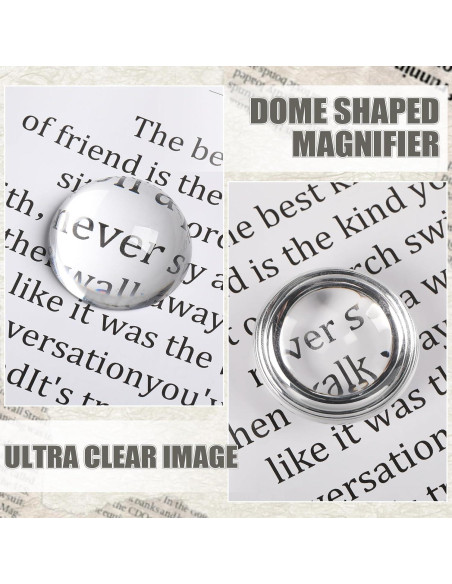 Set de 6 Sujetapapeles de Cristal Lupa Briwooody 5 cm