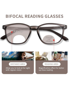 Gafas Bifocales ZESAKER para Lectura y Luz Azul 1.0x 2