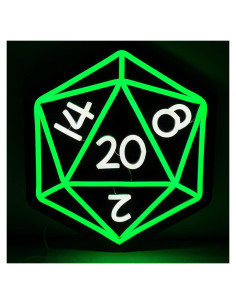 Letrero LED Neón D20 DOCRAGI para Decoración de Juegos 32.3x27.9 cm