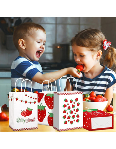 Bolsas de Fiesta de Fresa Outus - 24 Pcs 21x15x8 cm
