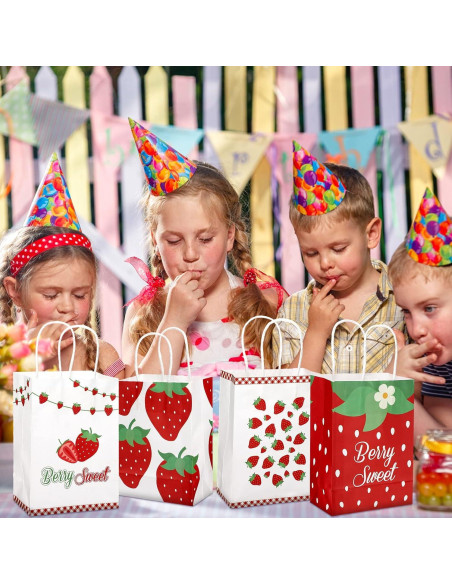 Bolsas de Fiesta de Fresa Outus - 24 Pcs 21x15x8 cm