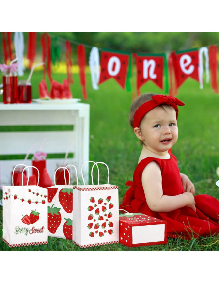 Bolsas de Fiesta de Fresa Outus - 24 Pcs 21x15x8 cm