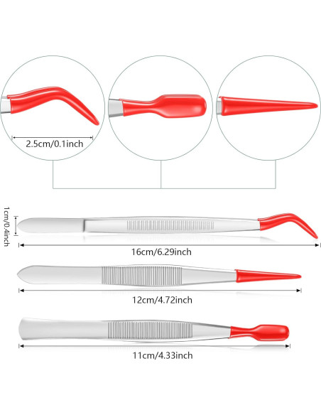 Juego de Pinzas con Puntas de Goma Honoson - 3 Piezas
