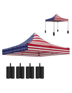 Cubierta de Reemplazo Outsunny 10x10 UPF50+ Bandera Americana