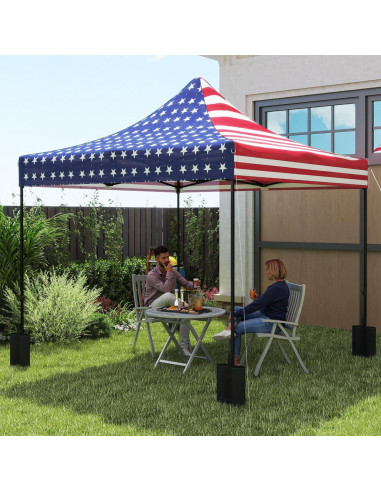 Cubierta de Reemplazo Outsunny 10x10 UPF50+ Bandera Americana