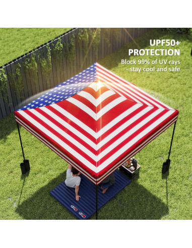 Cubierta de Reemplazo Outsunny 10x10 UPF50+ Bandera Americana