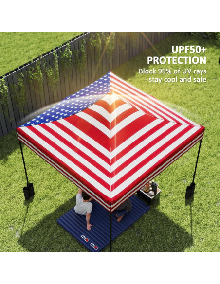 Cubierta de Reemplazo Outsunny 10x10 UPF50+ Bandera Americana
