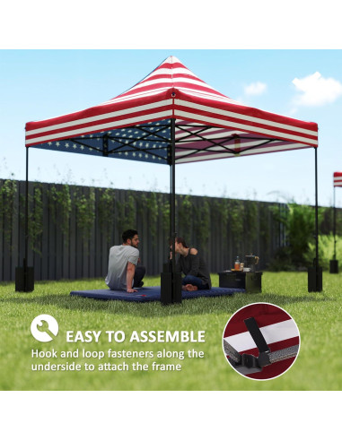 Cubierta de Reemplazo Outsunny 10x10 UPF50+ Bandera Americana