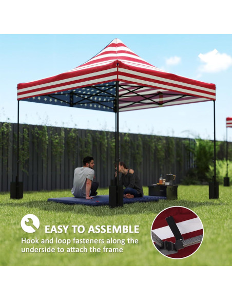 Cubierta de Reemplazo Outsunny 10x10 UPF50+ Bandera Americana