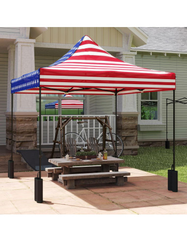 Cubierta de Reemplazo Outsunny 10x10 UPF50+ Bandera Americana