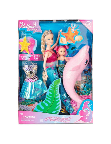 Conjunto de Juguete Muñeca Princesa Sirena Bettina 30 cm