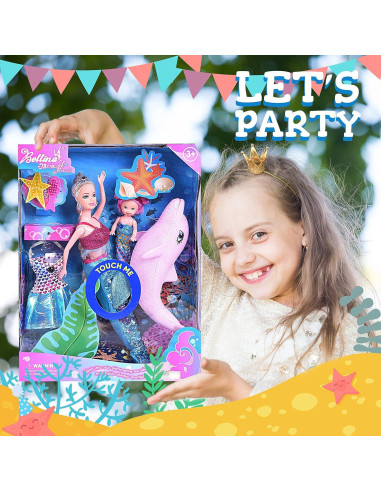 Conjunto de Juguete Muñeca Princesa Sirena Bettina 30 cm