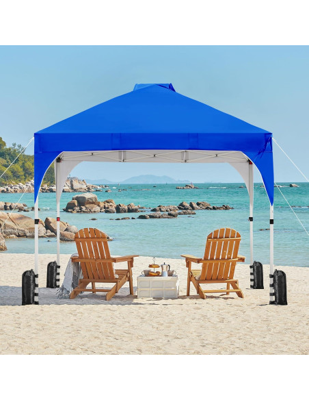 Carpa Plegable Yaheetech 6.6x6.6m Azul con Ventilación