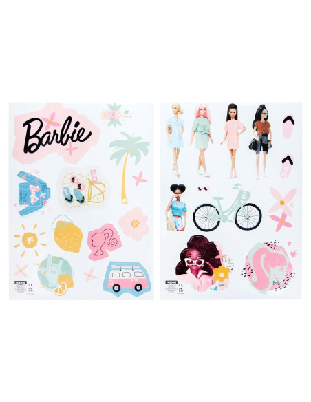 Calcomanías de Pared Barbie Paladone - 4 Hojas Decorativas