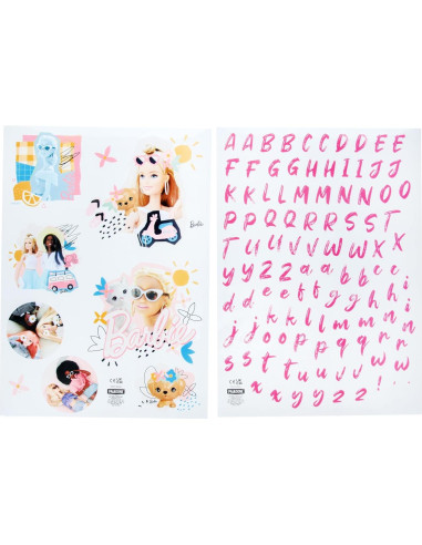 Calcomanías de Pared Barbie Paladone - 4 Hojas Decorativas