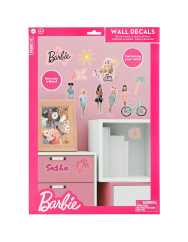 Calcomanías de Pared Barbie Paladone - 4 Hojas Decorativas