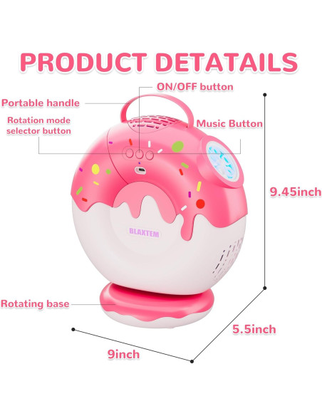 Máquina de Burbujas Recargable BLAXTEM Rosa 500ml con Luz y Música