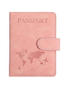Funda para Pasaporte Rosa Eoehro con Bloqueo RFID 15x11.8 cm