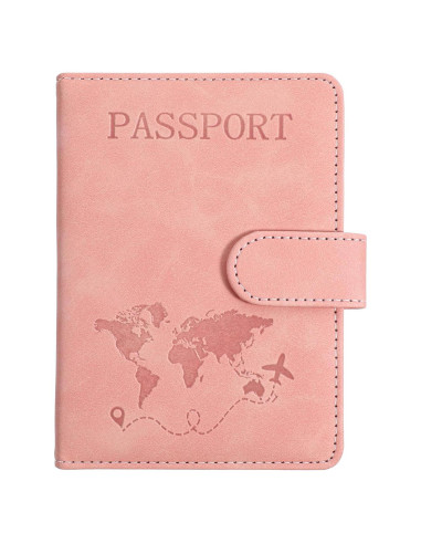 Funda para Pasaporte Rosa Eoehro con Bloqueo RFID 15x11.8 cm