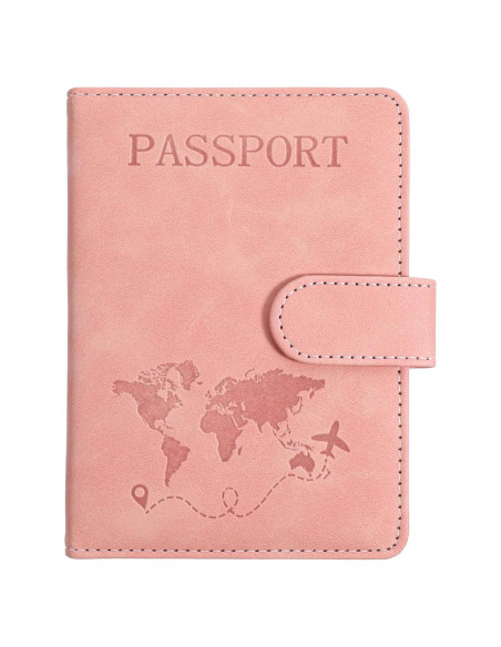 Funda para Pasaporte Rosa Eoehro con Bloqueo RFID 15x11.8 cm