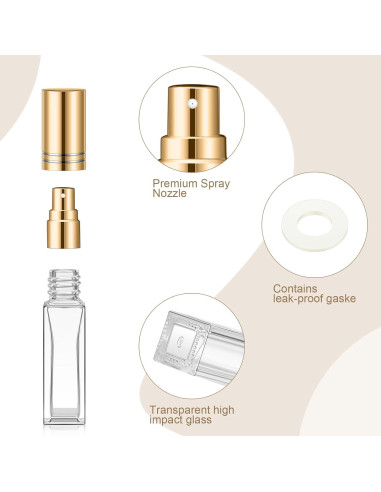 30 Botellas de Perfume de Vidrio Reutilizables 20 ml Domensi