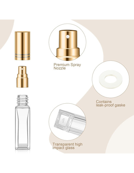 30 Botellas de Perfume de Vidrio Reutilizables 20 ml Domensi