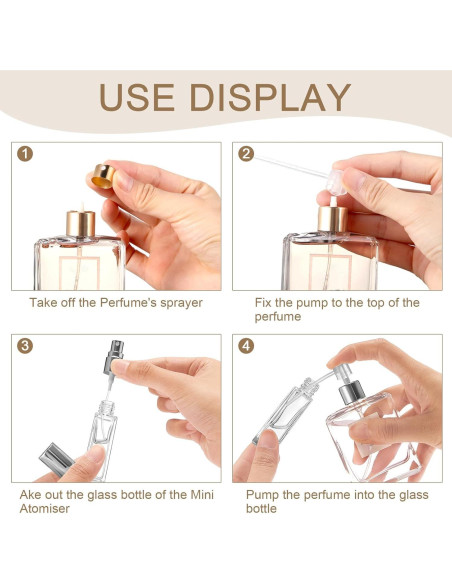 30 Botellas de Perfume de Vidrio Reutilizables 20 ml Domensi