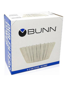 Filtros de café BUNN 8-12 tazas, 100 unidades, blanco