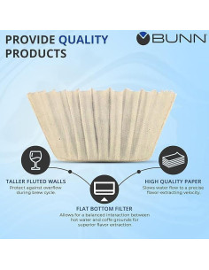 Filtros de café BUNN 8-12 tazas, 100 unidades, blanco 2
