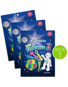 Hilo Dental Espacial BrightWorks para Niños - 240 Palillos Sabor Frutas Mixtas 2