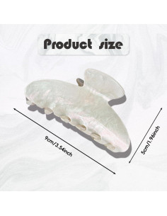 Pinza de cabello mediana AIUPUOC blanca para cabello fino 2