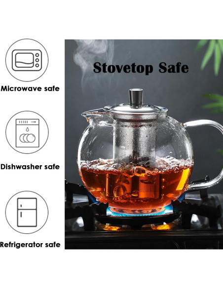 Tetera de vidrio TMOST 950ML con infusor y tapa