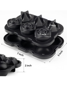 Bandeja de Hielo Mikiwon Rosa y Diamante 6 Cavidades Silicona 2