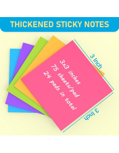 Notas Adhesivas WeLiu 7.6x7.6 cm 24 Blocs Coloridos 2